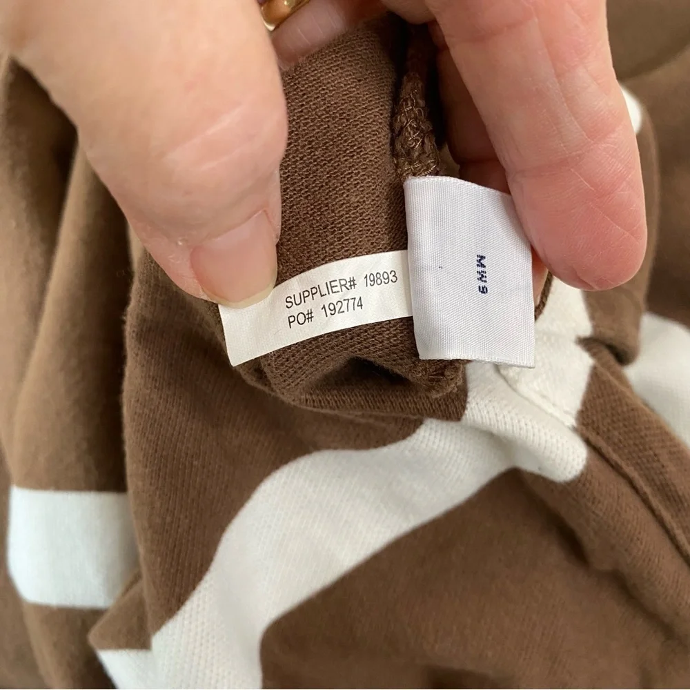 Polo Ralph Lauren Short Sleeve Brown Striped Polo Shirt Pink Pony XL (FLAW)